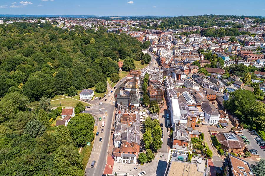 aerial photograph of Royal Tunbridge Wells and The Pantiles